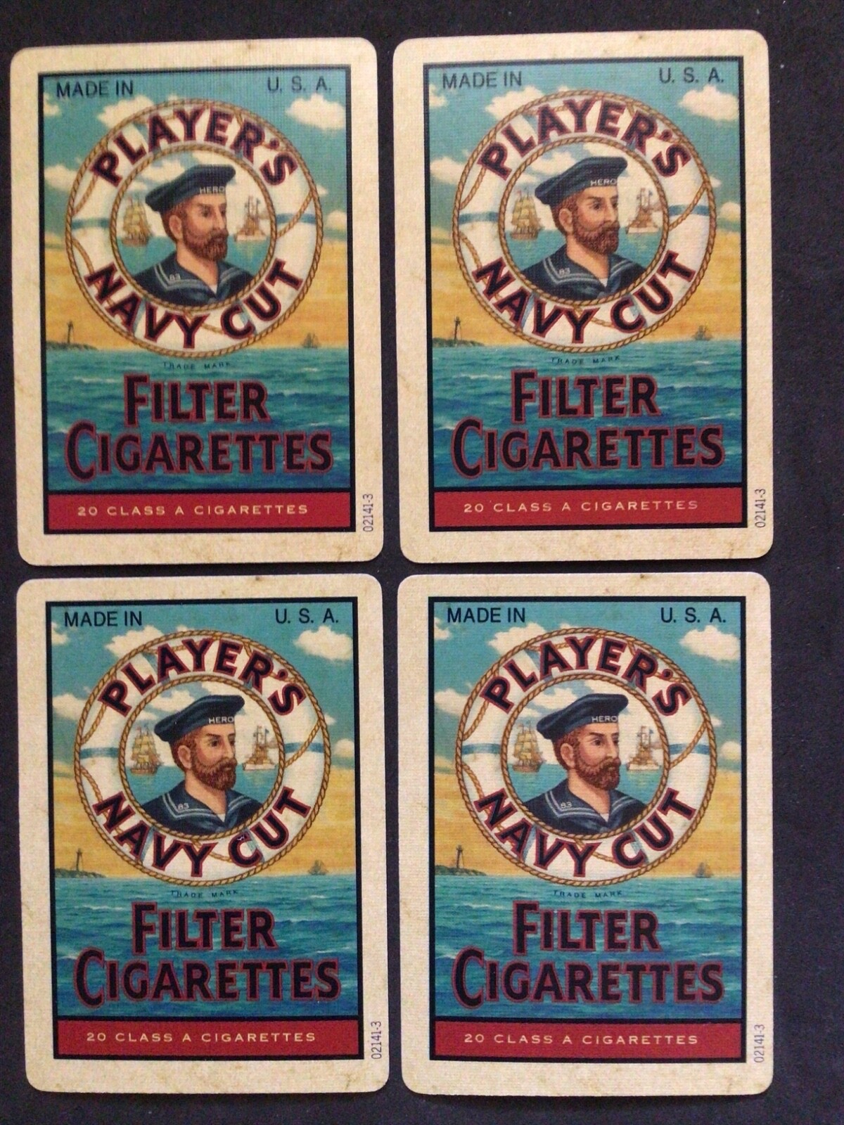 (4) Vintage Players Navy Cut Playing Cards