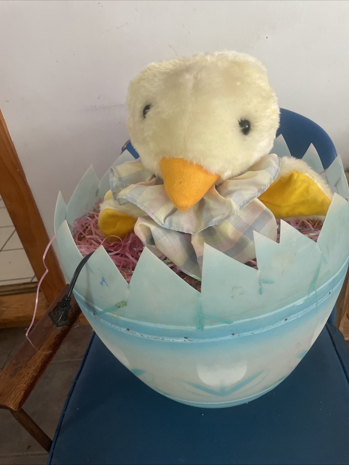 Vintage Animated Easter Chick Hatching Egg Window Display Animatronic - Works