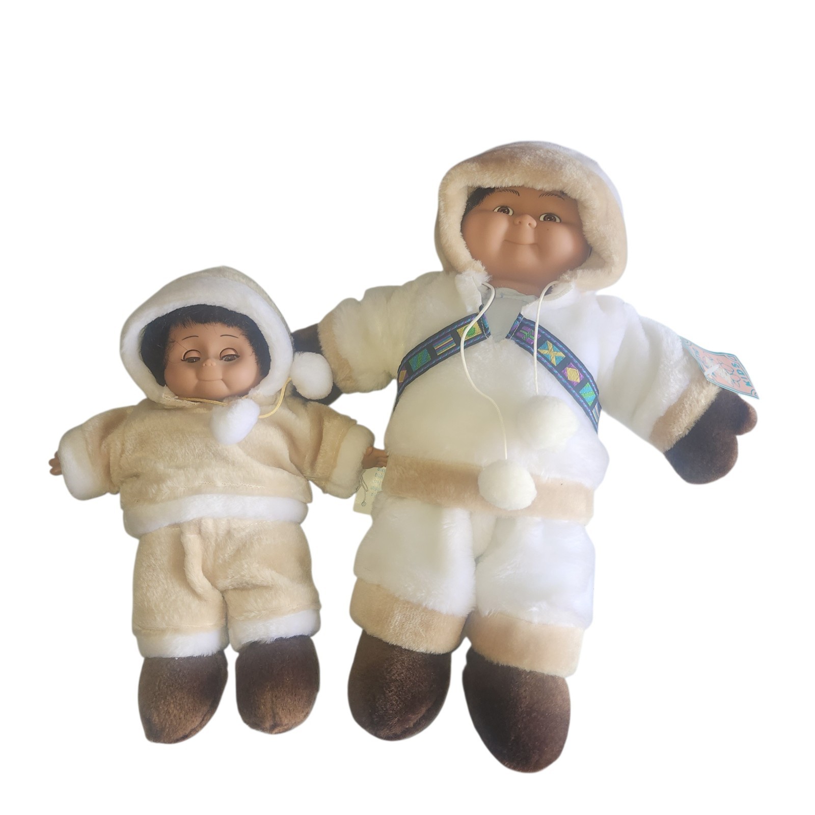 Arctic Kids Plush Alaskan Eskimo Stuffed Alaska Dolls (2) Plush w Jacket Tag Arctic Kids Plush Alaskan Eskimo Stuffed Alaska Dolls (2) Plush w Jacket Tag