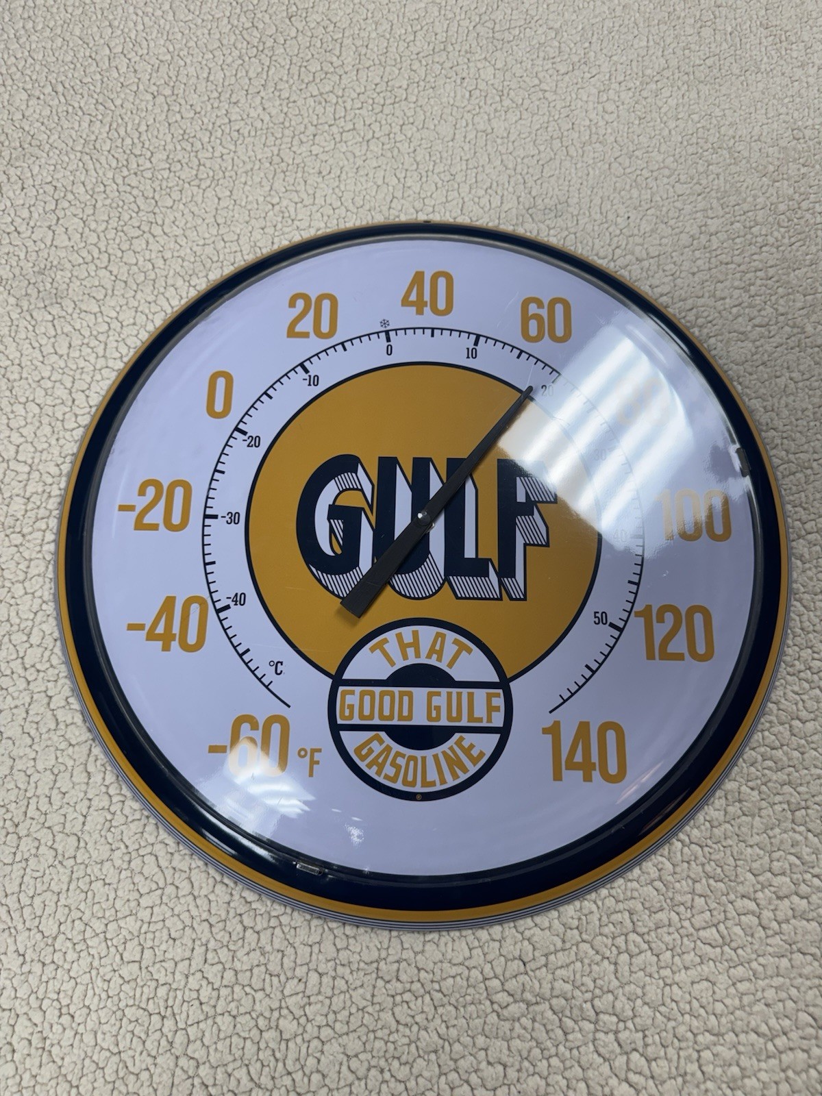 MCM Gulf That Good Gulf Gasoline Style Metal Round Thermometer Outdoor Decor 16