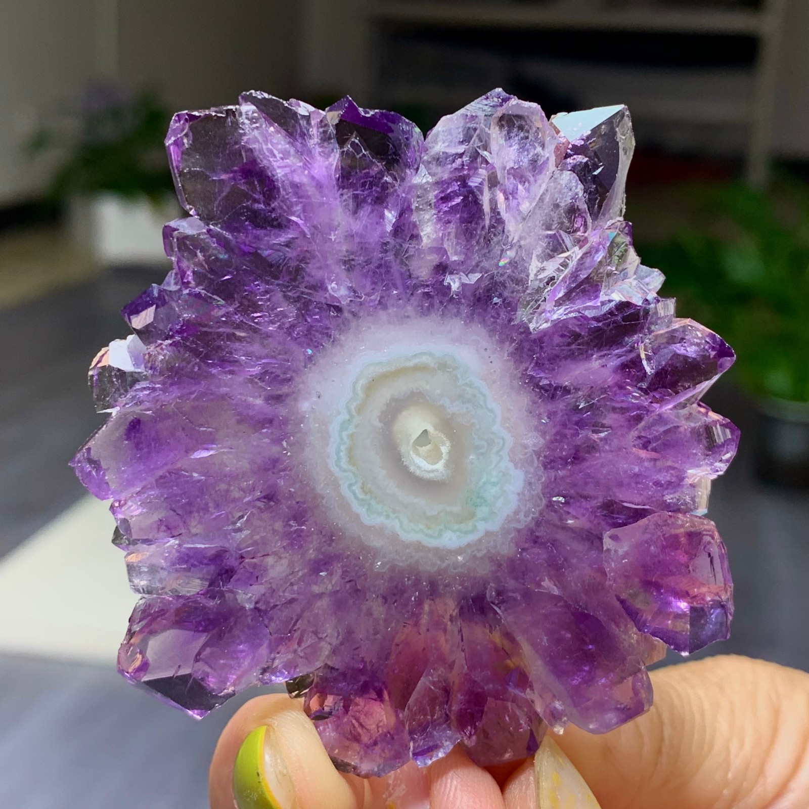 38G Natural high-quality Amethyst agate quartz cluster slice crystal mineral