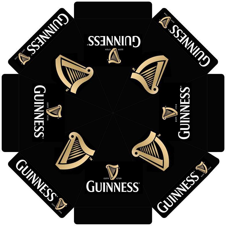 GUINNESS STOUT w/ HARP LOGO 7 foot BEER UMBRELLA MARKET PATIO STYLE HUGE