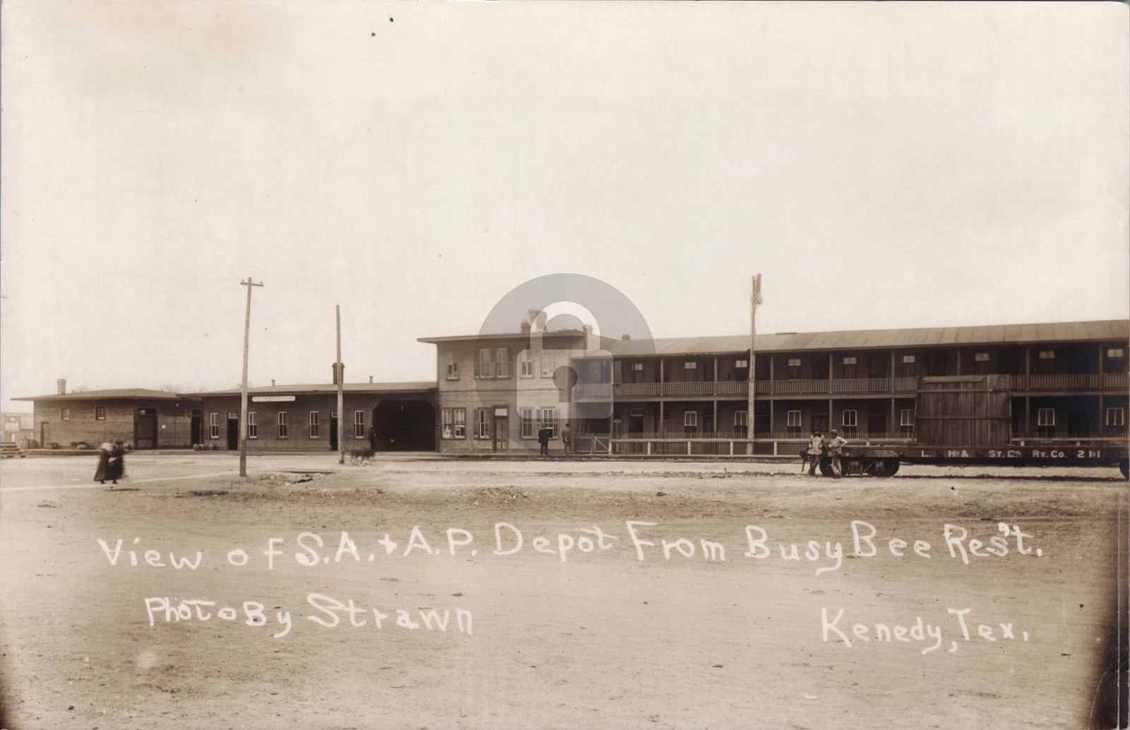 Kenedy TX Railroad Station Train Depot Karnes Co Texas RPPC Photo Postcard COPY