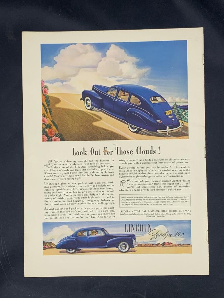 Magazine Ad - 1941 - Lincoln Zephyr V-12 - World War II - (#2)