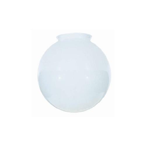 8-Inch White Glass Globe - 4-Inch Fitter Opening