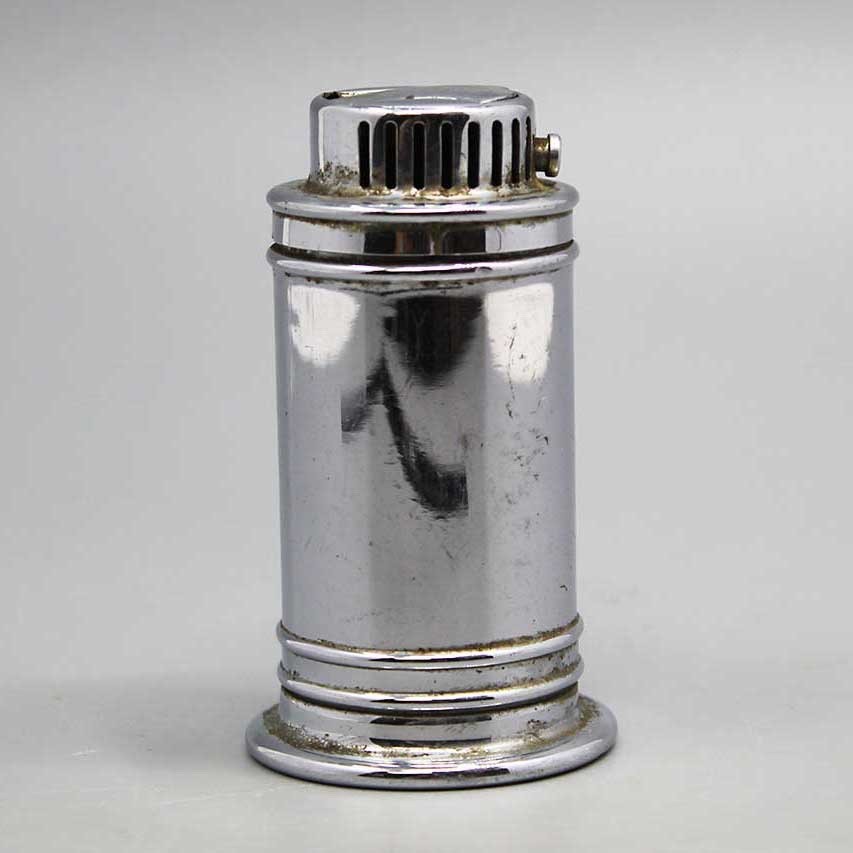 Vintage Idealine Japanese Chrome Cylindrical Table Lighter AY220