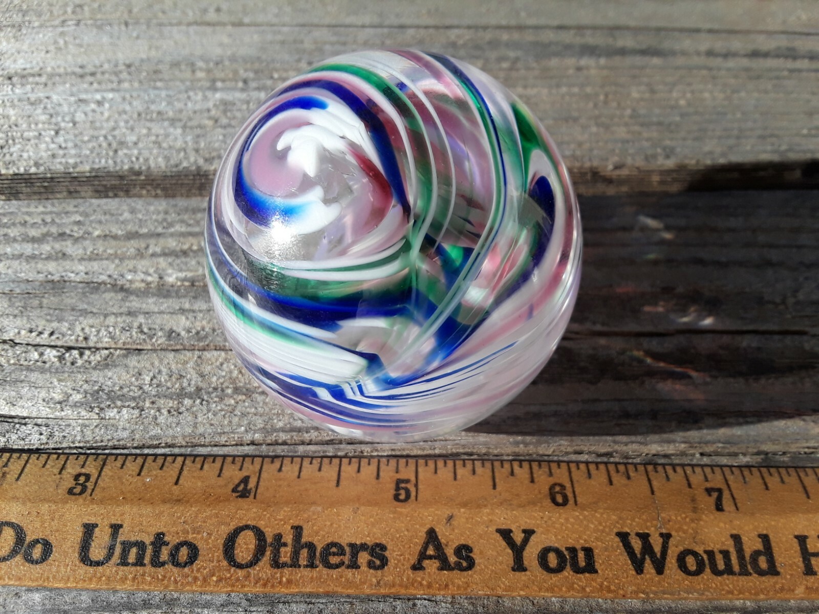 Vintage JOE RICE Art Glass Paperweight
