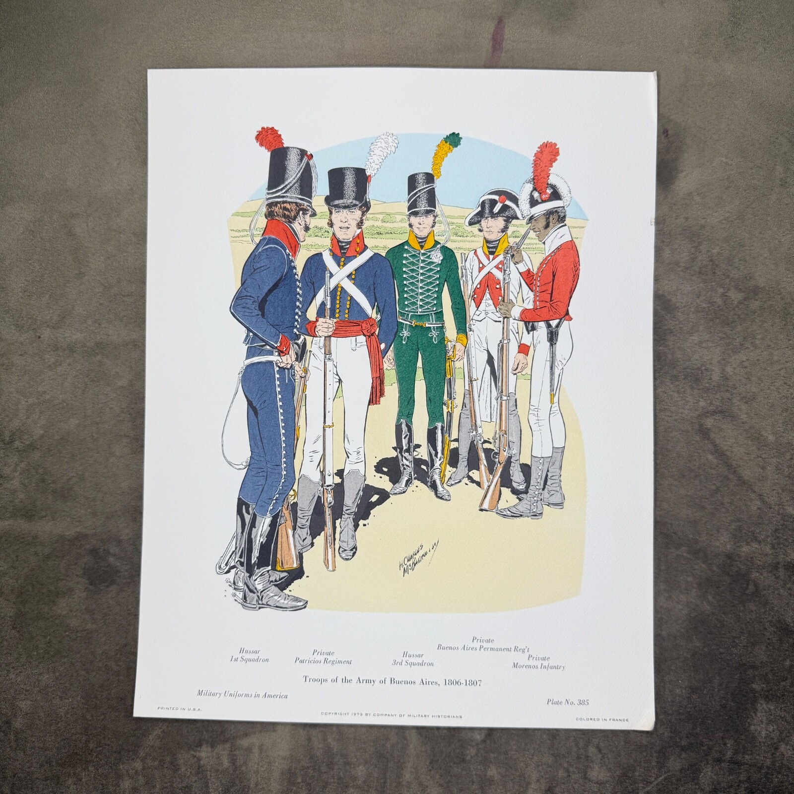 Plate 385  Troops of the Army of Buenos Aires, 1806-1807