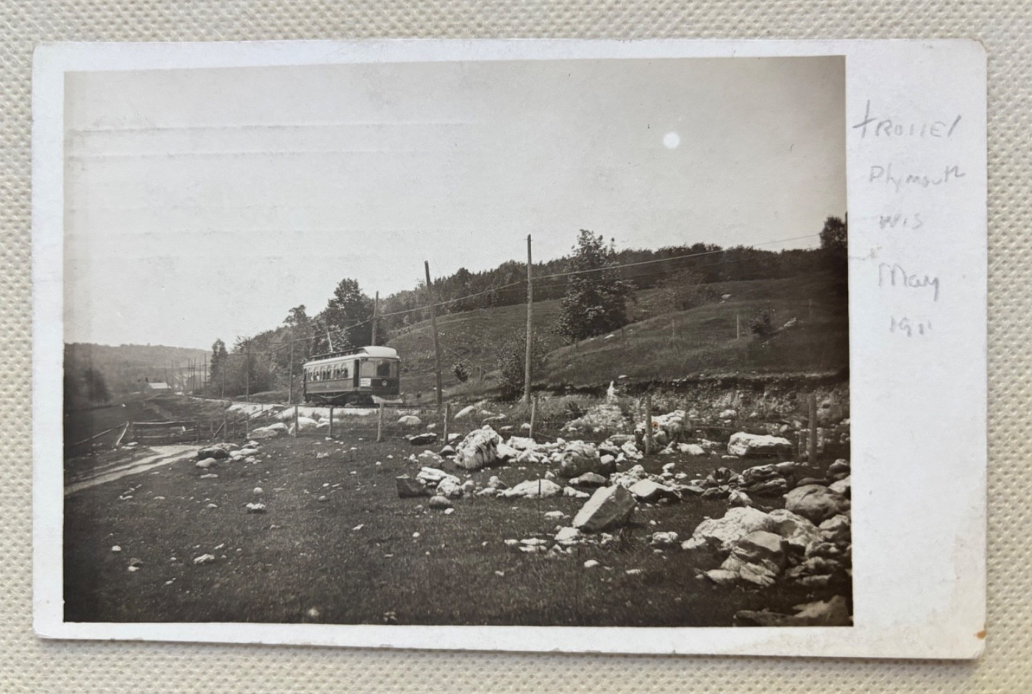 Plymouth WI RPPC Sheboygan Railway Trolley/Interurban Antique Postcard 1911