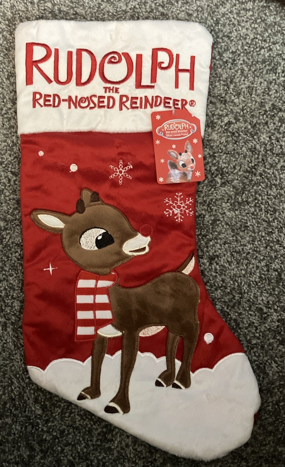 Rudolph the Red Nosed Reindeer 19”Christmas 3D Stocking NWT