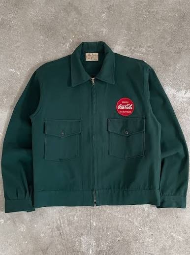 1960's COCA COLA VINTAGE UNIFORM Green Jacket With Liner Made By Lee Size 42L