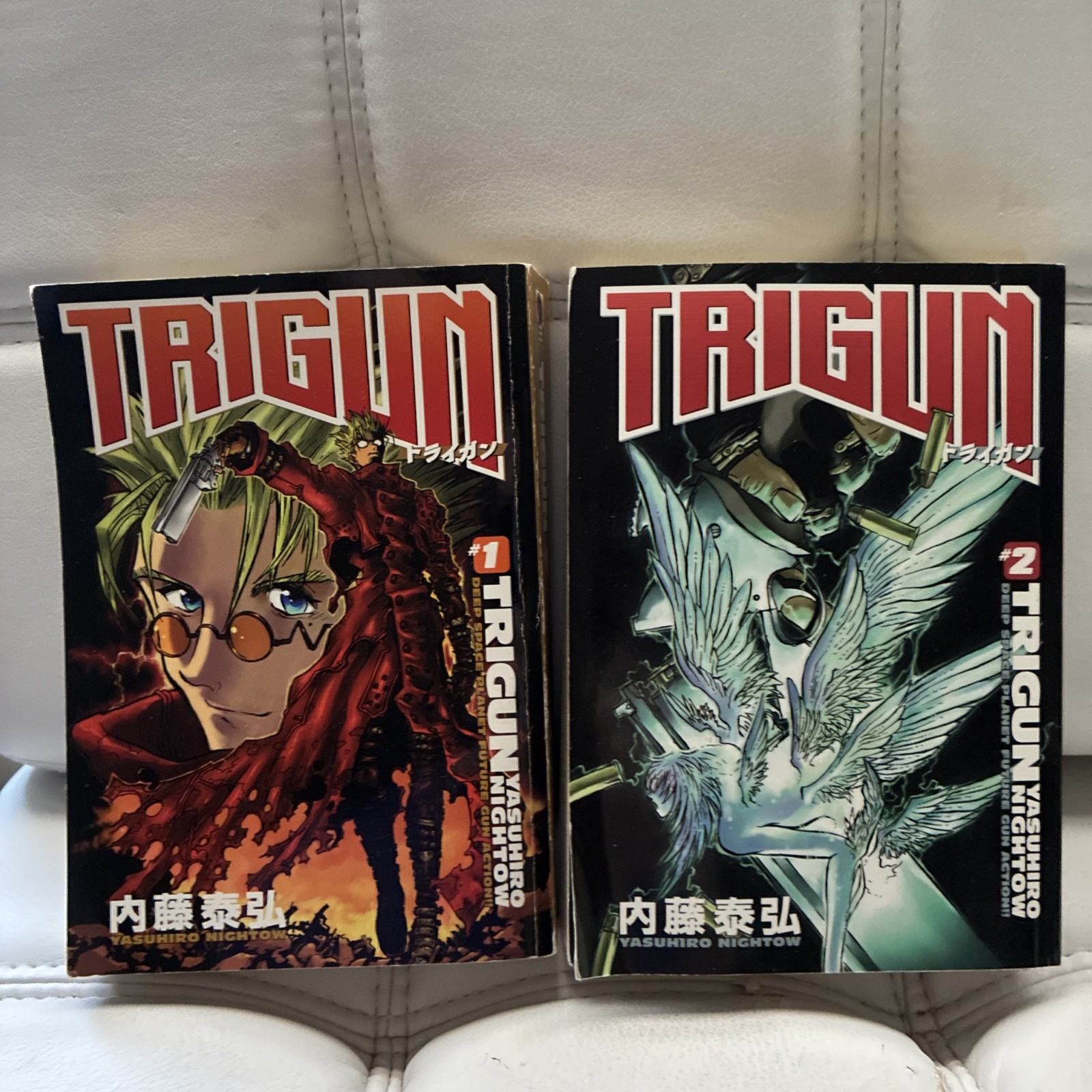 Trigun Manga Vol 1 and 2 English Volume Dark Horse Yasuhiro Nightow Out of Print