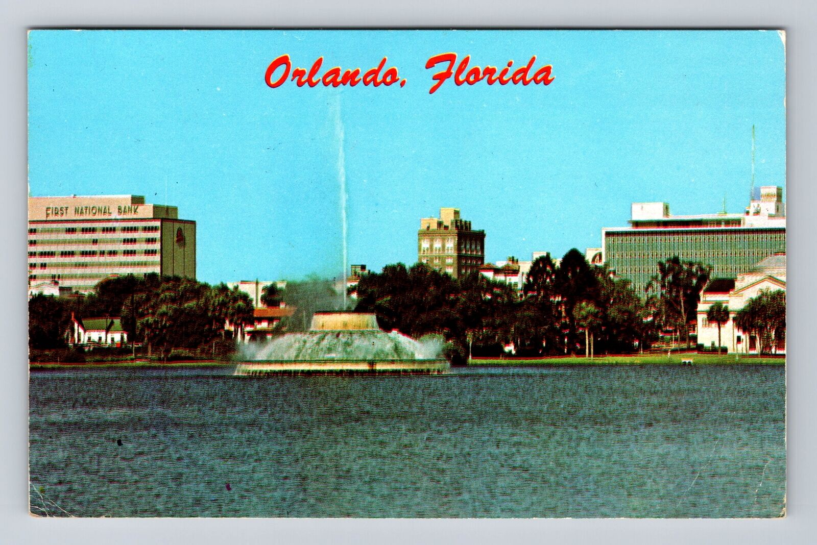 Orlando FL-Florida, Centennial Fountain, Antique, Vintage c1971 Postcard