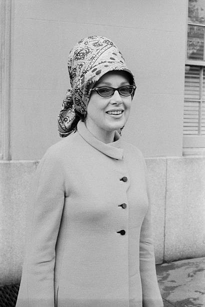 Edie Adams wearing a turban circa 1970 New York Historic Old Photo