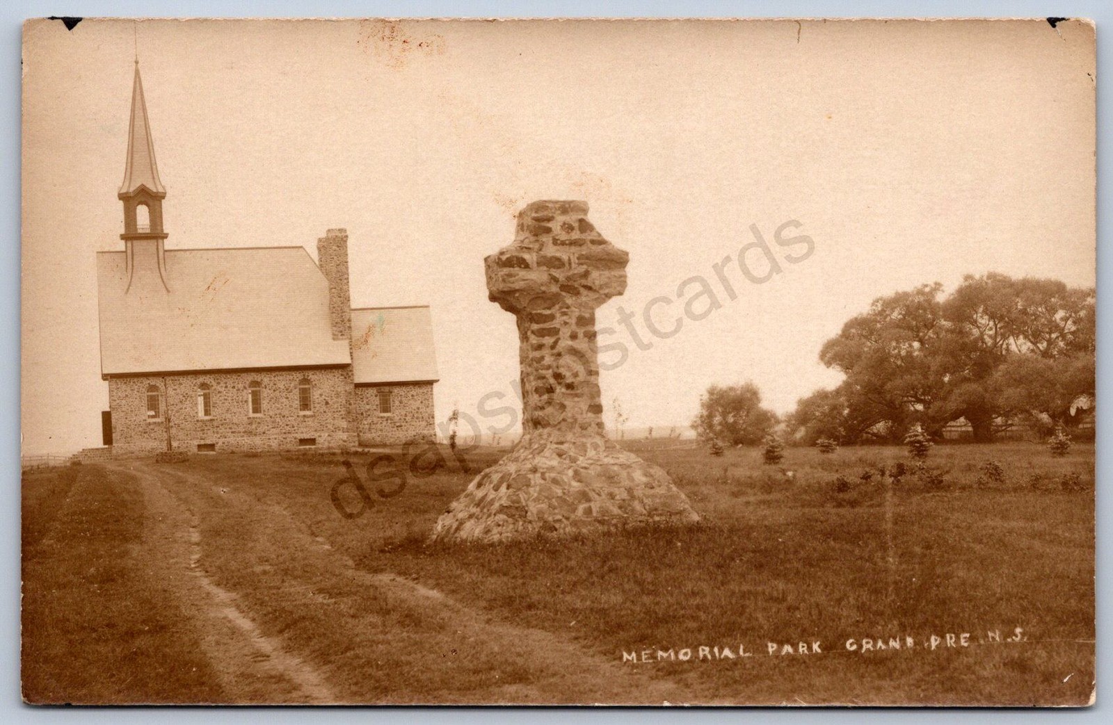 K37/ Grand Pre Nova Scotia  Canada RPPC Postcard c1920 Memorial Park  41