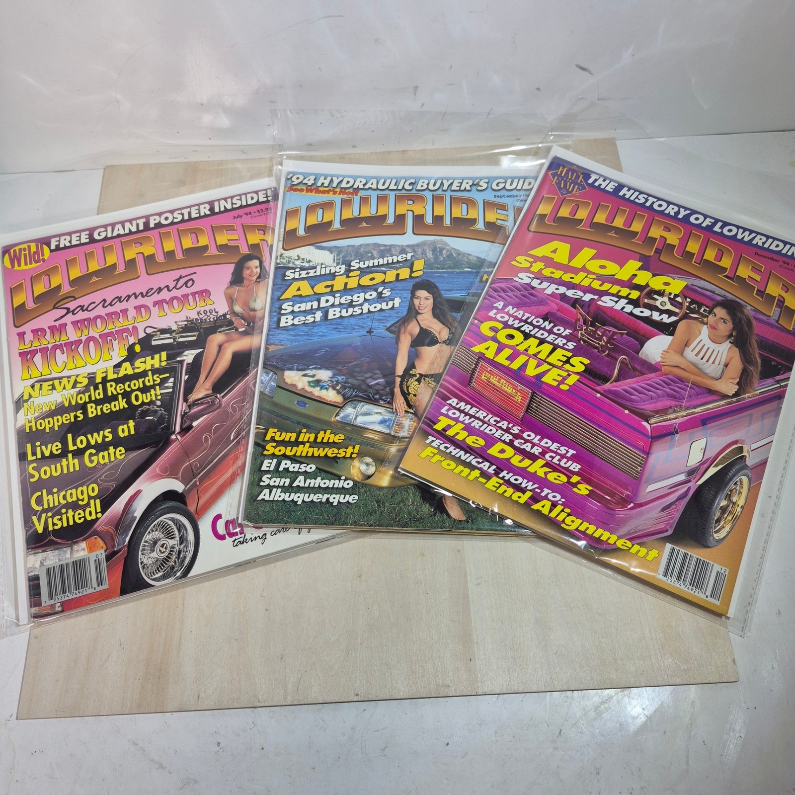 Vintage 1994 Lowrider Magazine 3 Issue Lot July September December
