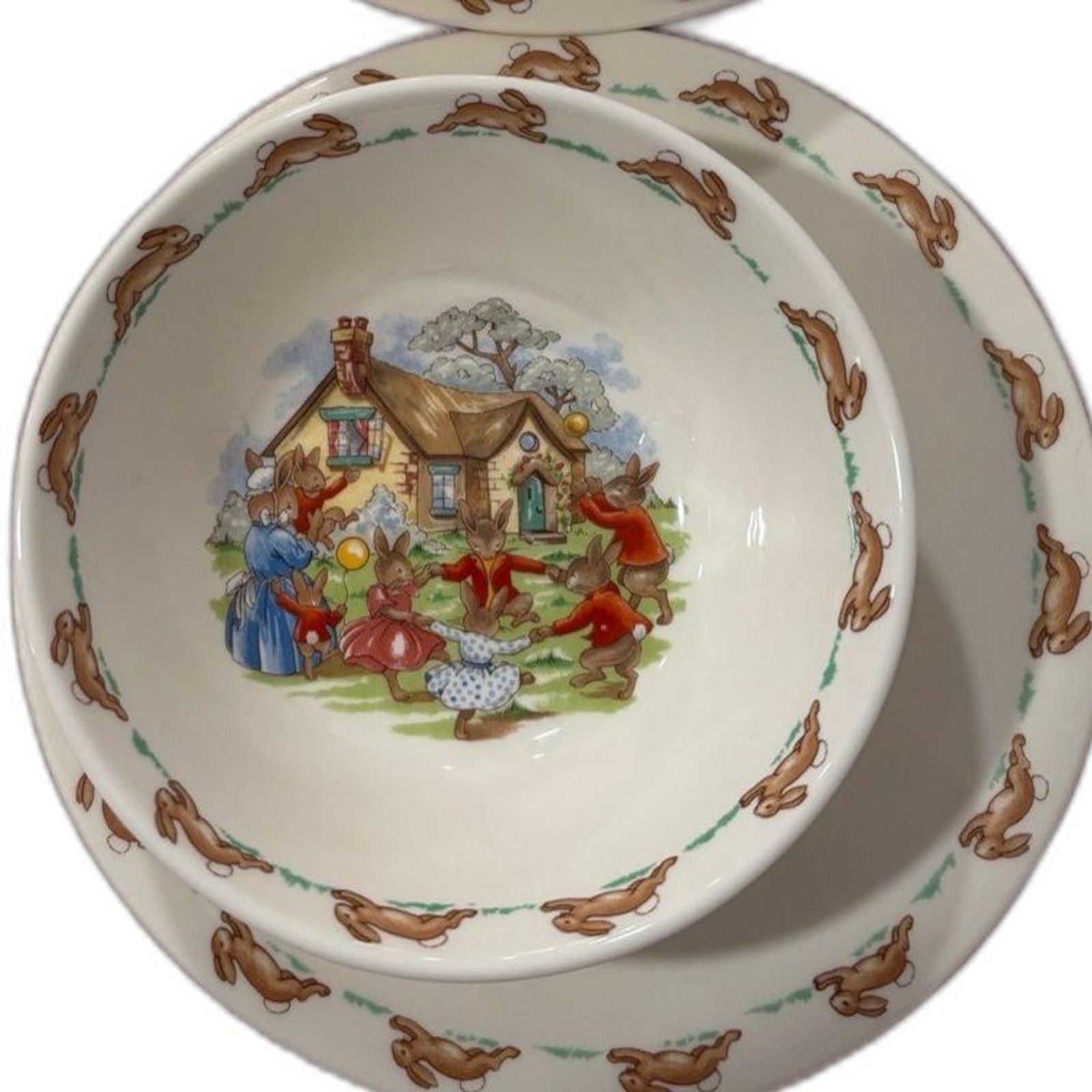 Vintage Rare pattern Bunnykins Bone Two China Place settings