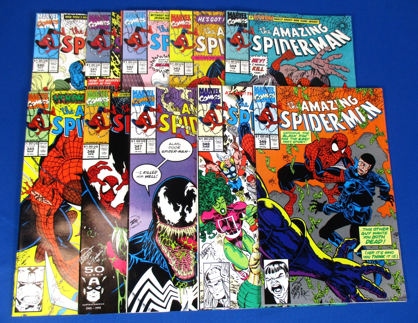 The Amazing Spiderman #340-349 Run Lot 1990 Erik Larsen  Marvel Comics VF/NM