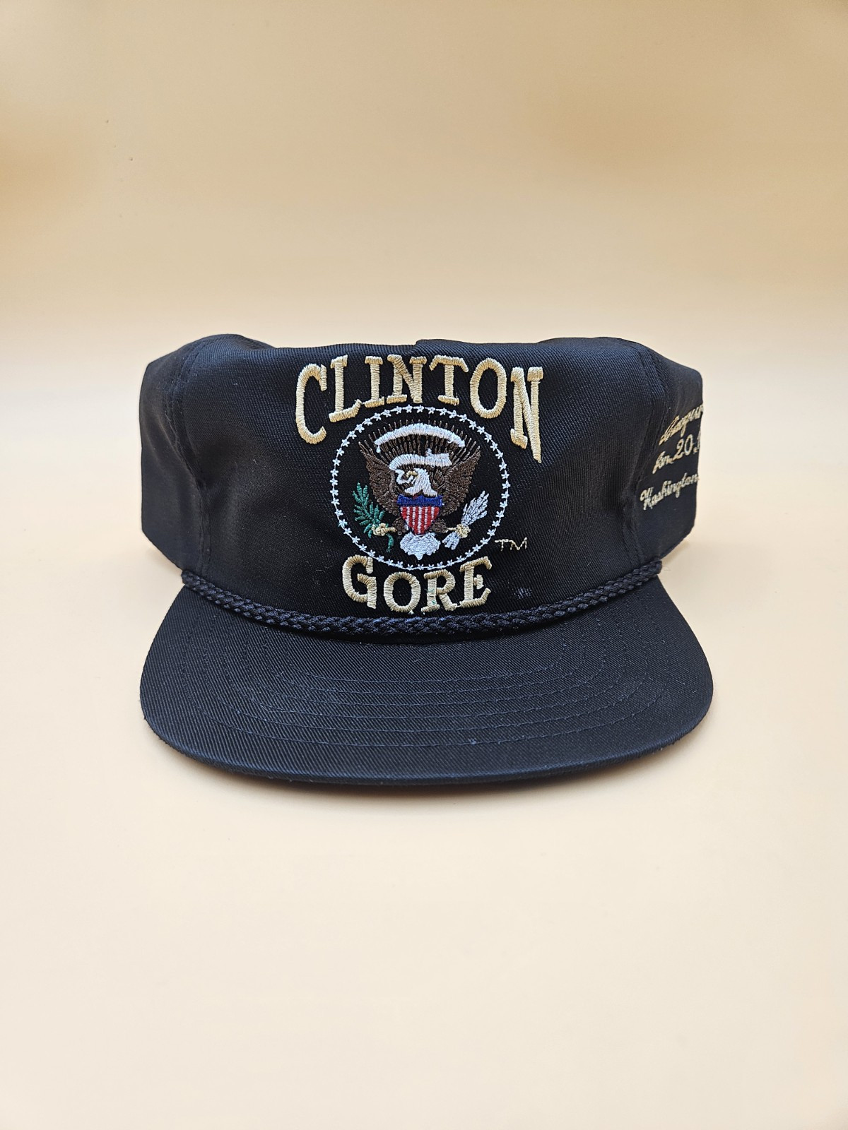 Clinton Gore US Presidential Inauguration Snapback Rope Chord Hat Jan 20 1993 