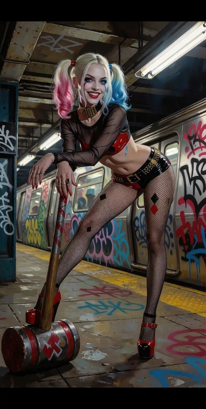 Harley Quinn Glossy Poster 24X36 Harley Quinn Glossy Poster 24X36