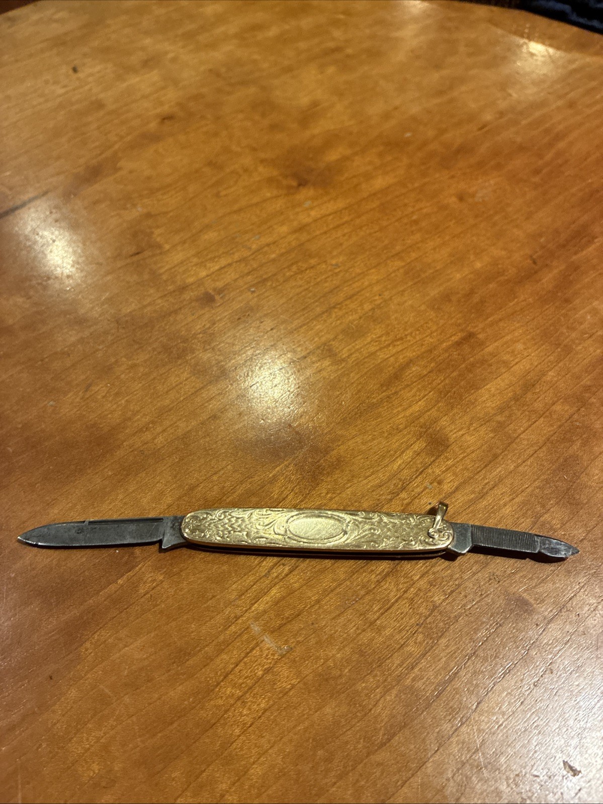 Vintage ?Gold Plated Pocket Knife FOB 2 Blade’s Sheffield Steel