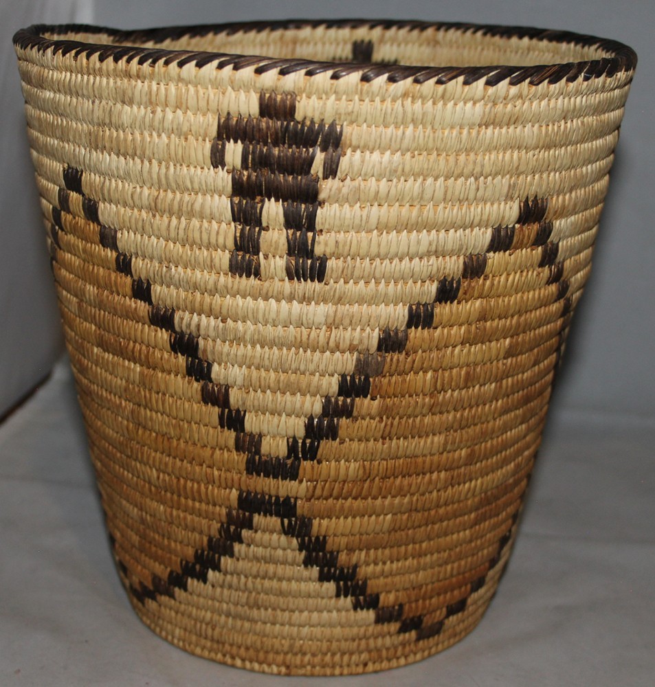 Tall Tohono O'Odham Basket with Figures