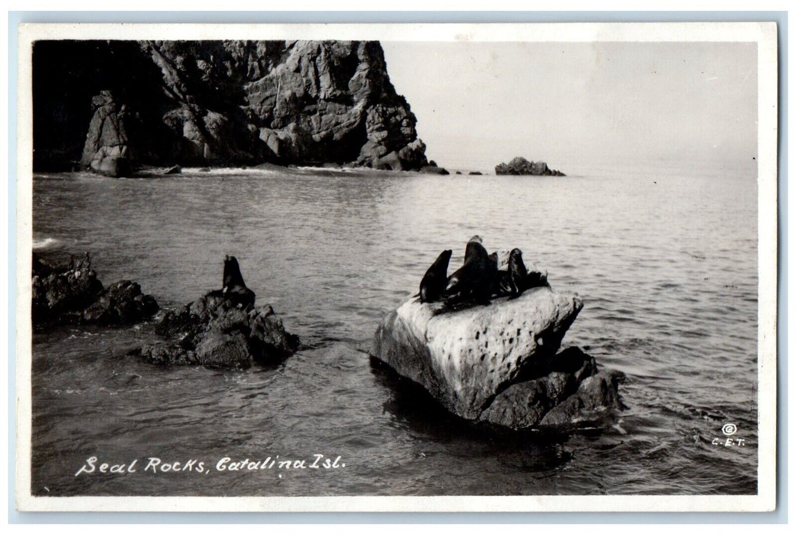 c1910's Seal Rocks Catalina Island California CA Antique RPPC Photo Postcard