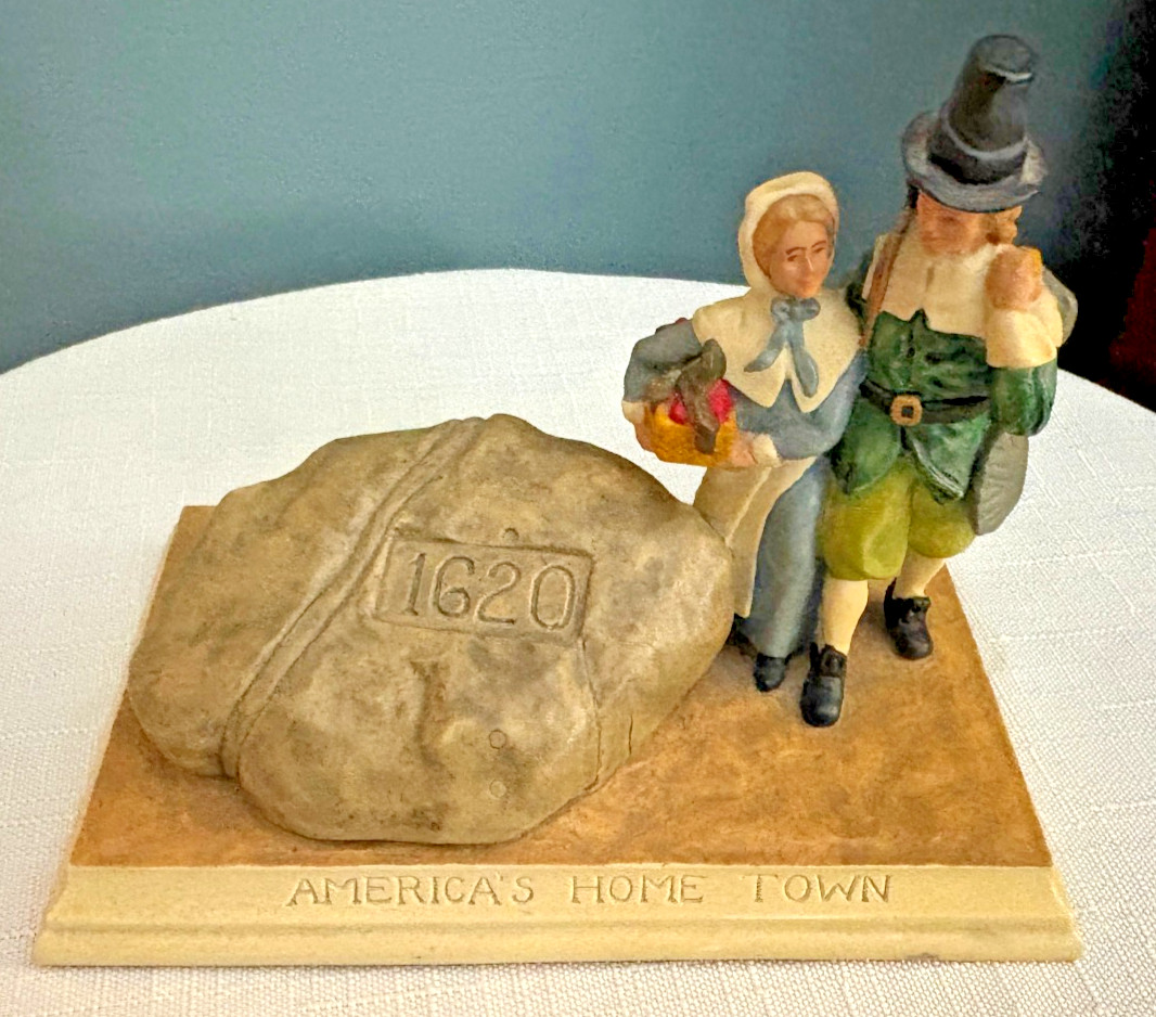 Vtg Sebastian Miniature America\'s Hometown Figurine - Thanksgiving Plymouth Rock