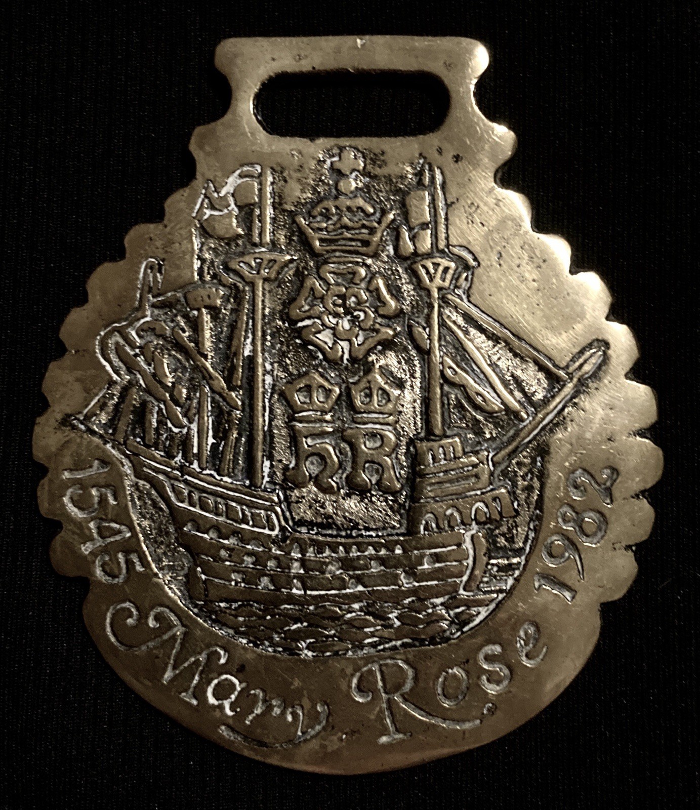 Oversized Horse Brass 1545 MARY ROSE 1982 BRITISH WARSHIP by JEE WOW YOUR WALLS