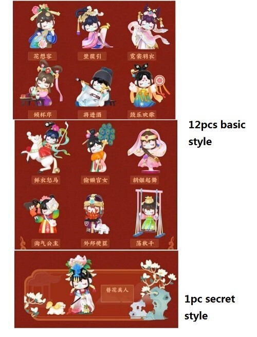 12pcs Anime Nanci Life In The Tang Dynasty Series PVC Figures Model Statues Toys