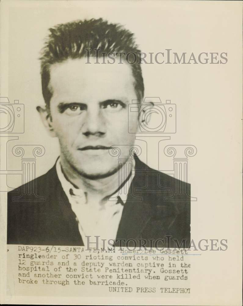 1953 Press Photo Homer Lee Gossett, convict at State Penitentiary, New Mexico