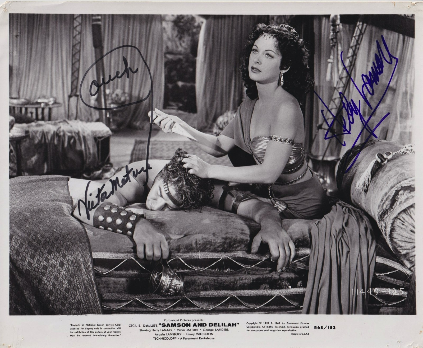 Hedy Lamarr & Victor Mature - Signed Photograph