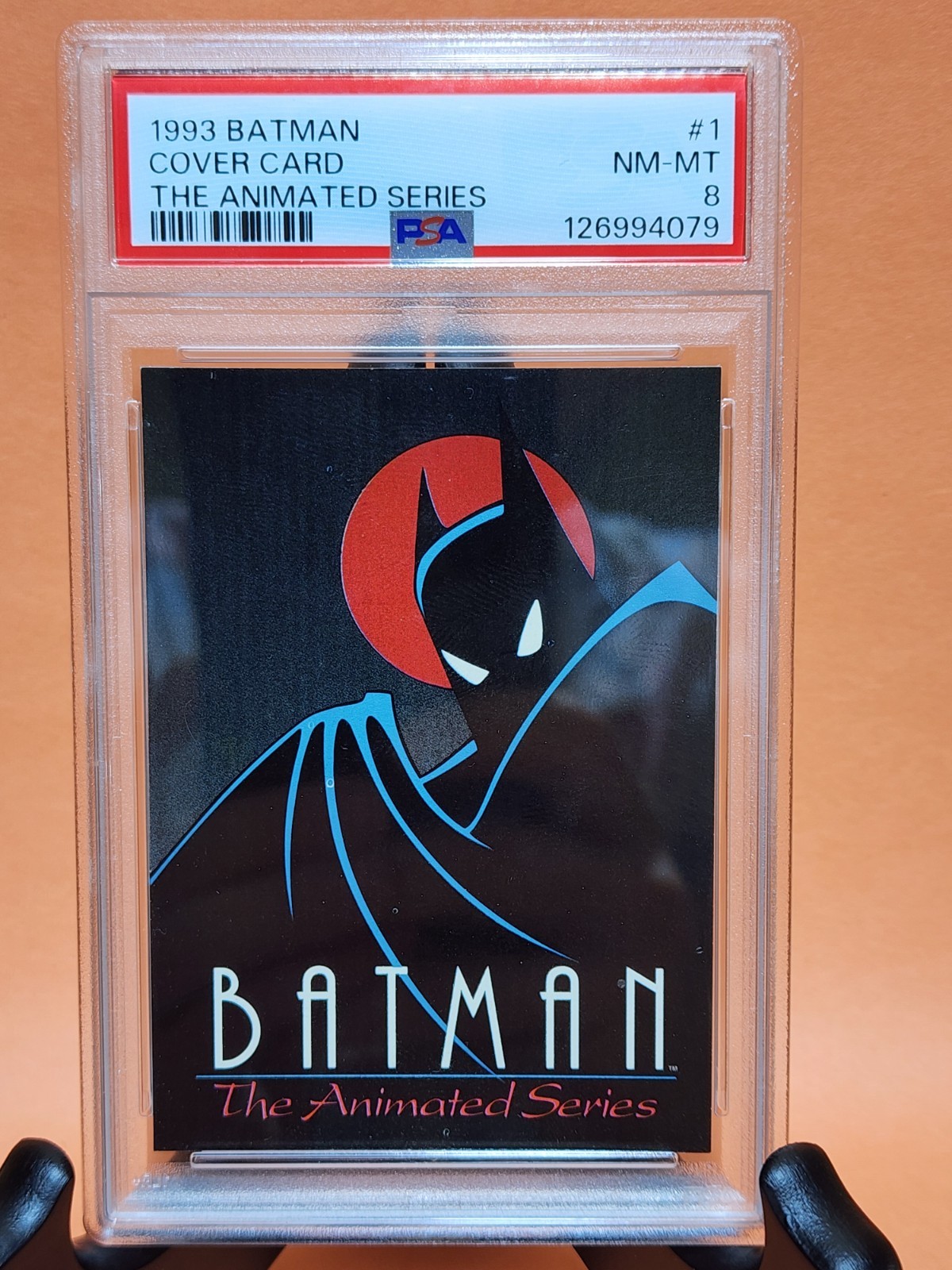 Batman Topps 1993 DC Comics Animated Series Cover Card Trading Card #1 PSA 8