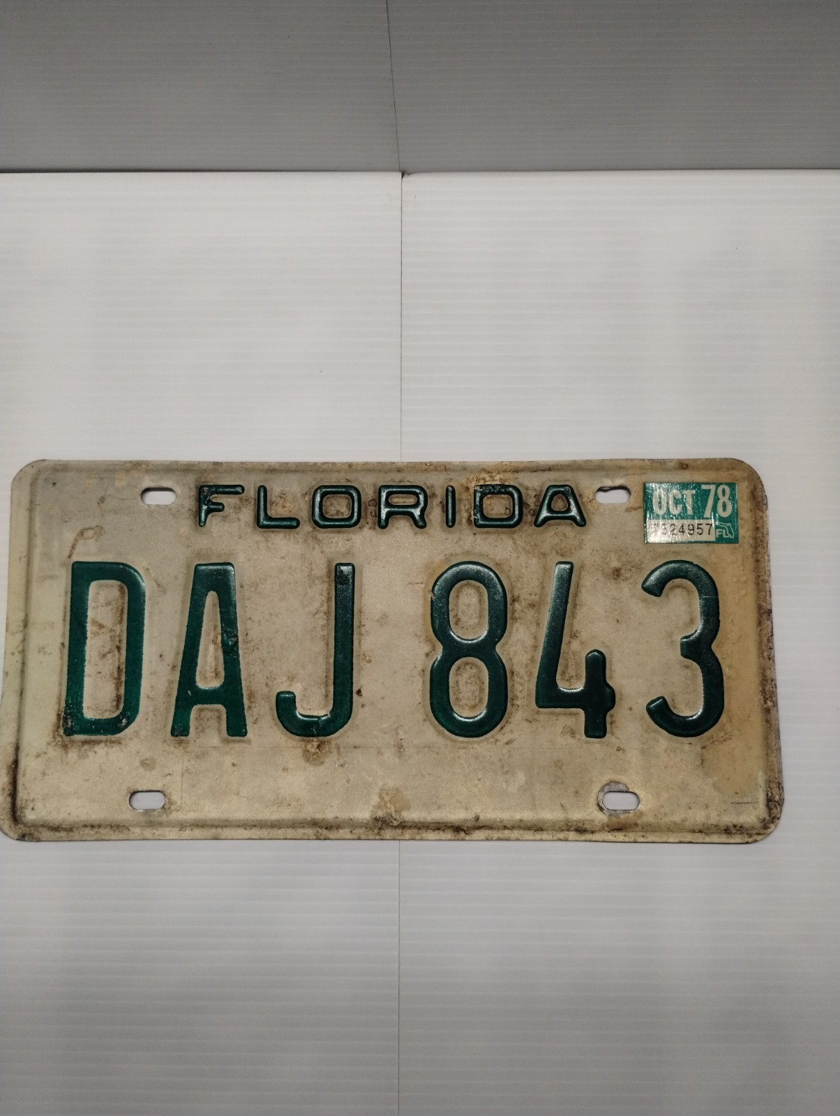 Vintage 1978 Florida License Plate October DAJ 843