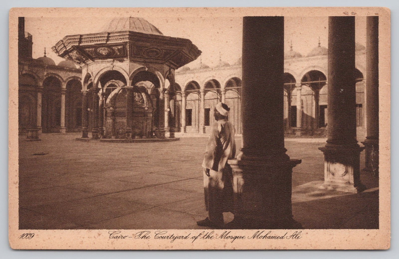 Cairo Mosque Mohamed Ali Courtyard Fountain Islamic Architecture Postcard