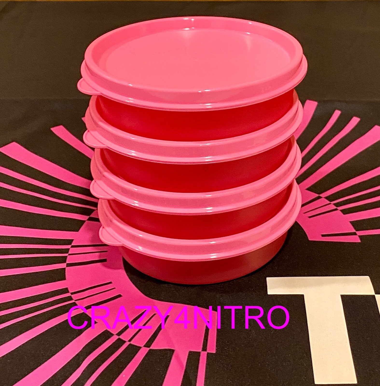 TUPPERWARE LITTLE WONDERS SET OF 4 PINK with PINK SEALS NEW BPA 