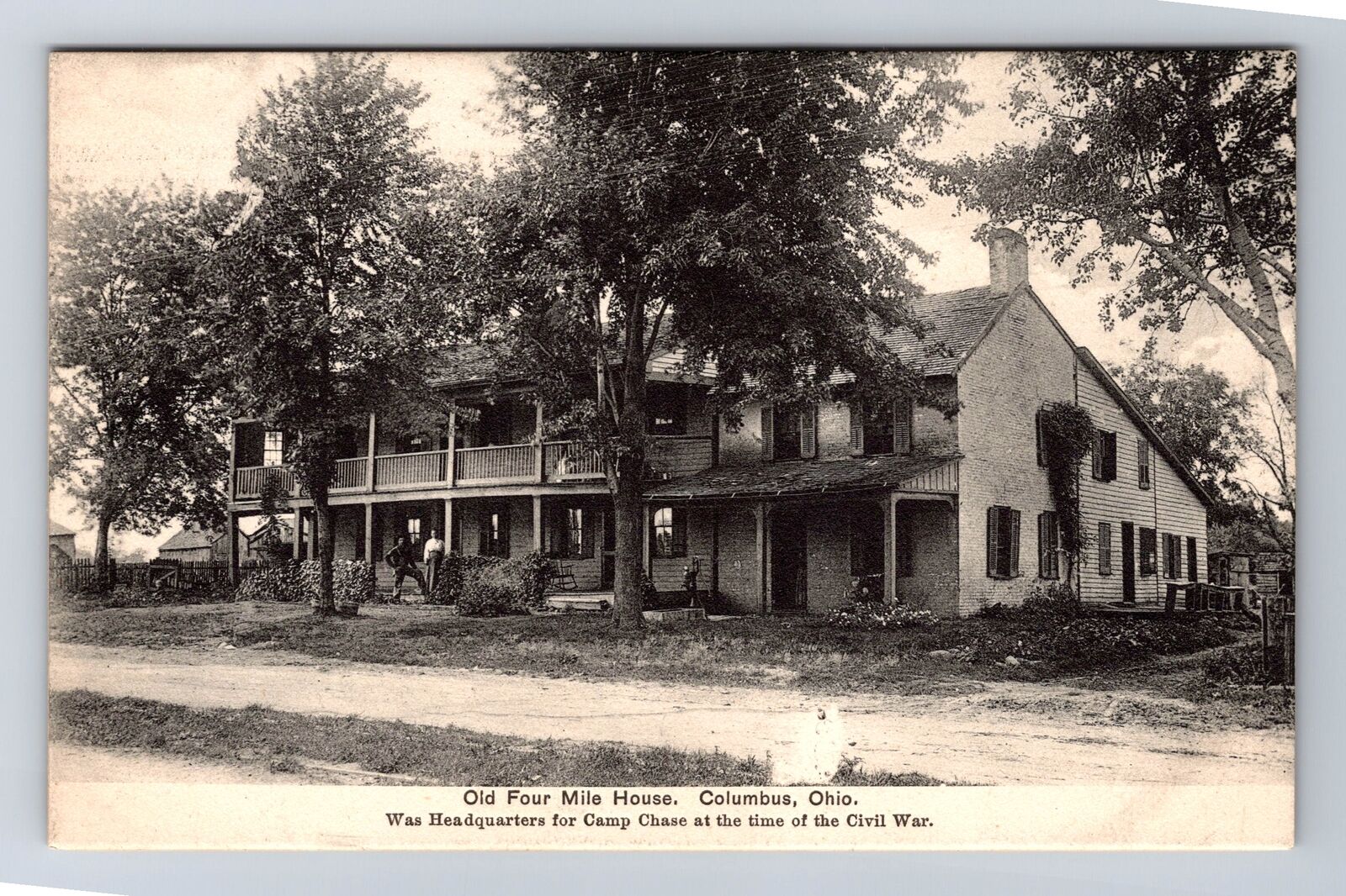 Columbus OH-Ohio, Old Four Mile House, Antique, Souvenir, Vintage Postcard