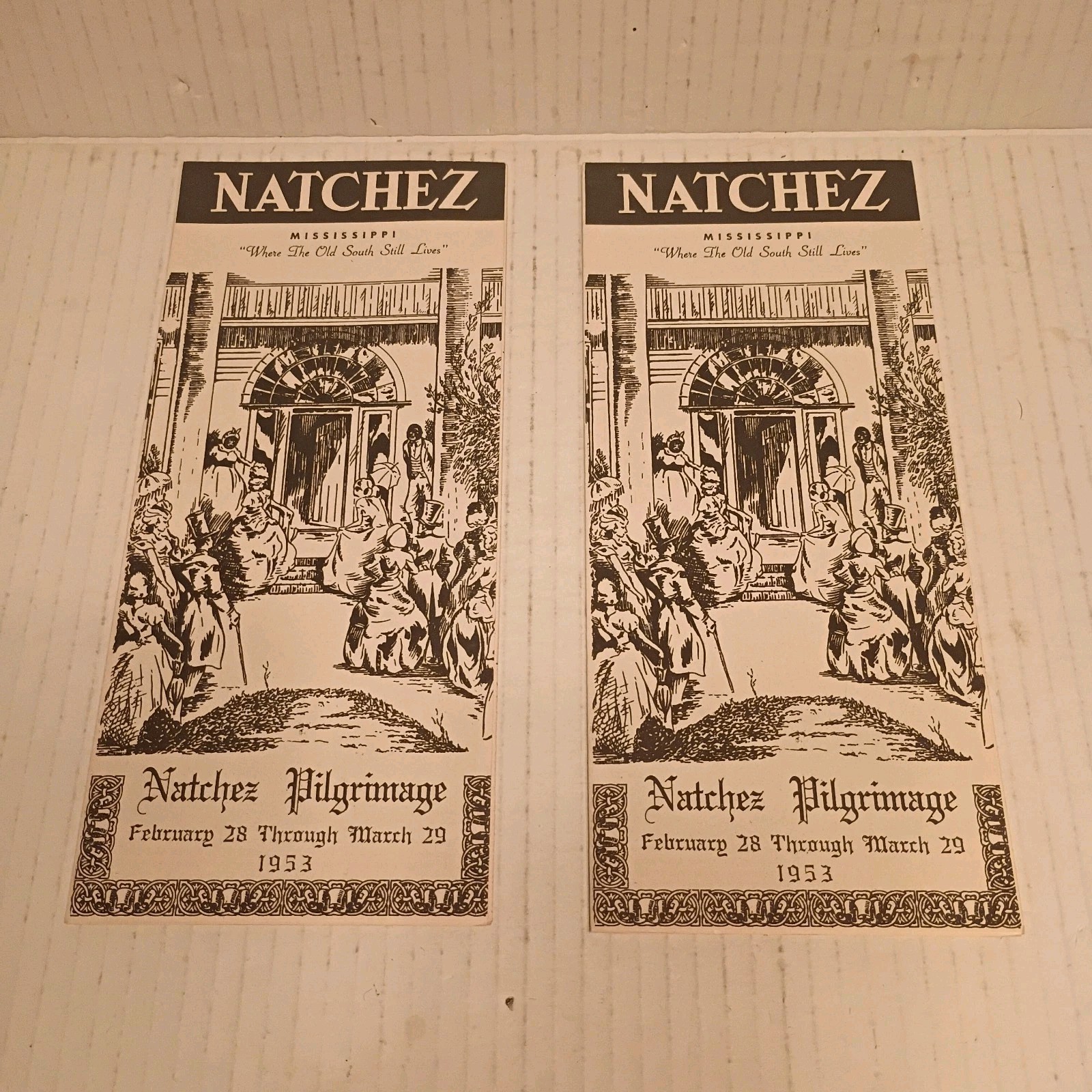 2 Natchez Pilgrimage 1953 Pamphlets Mississippi Feb28th Thru Mar29th 1953