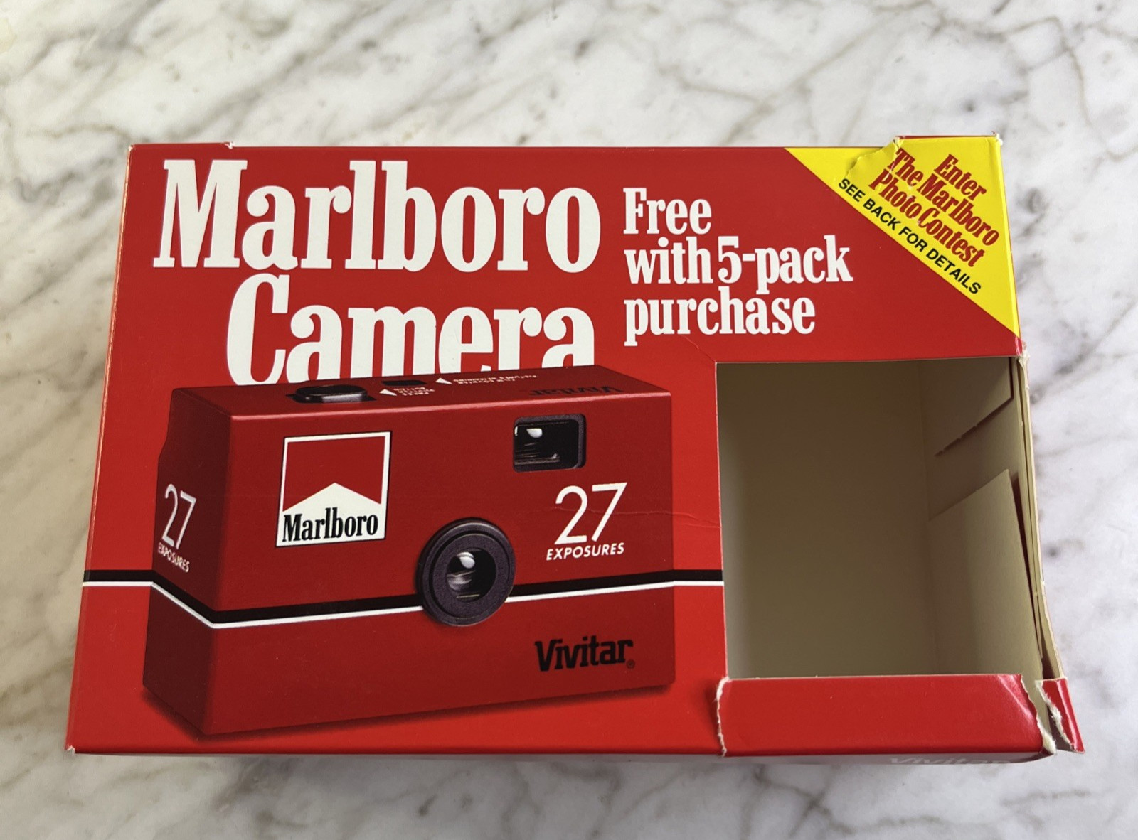 Marlboro Vivitar 35mm Film Camera 27 Exposures 1995 Philip Morris Vintage
