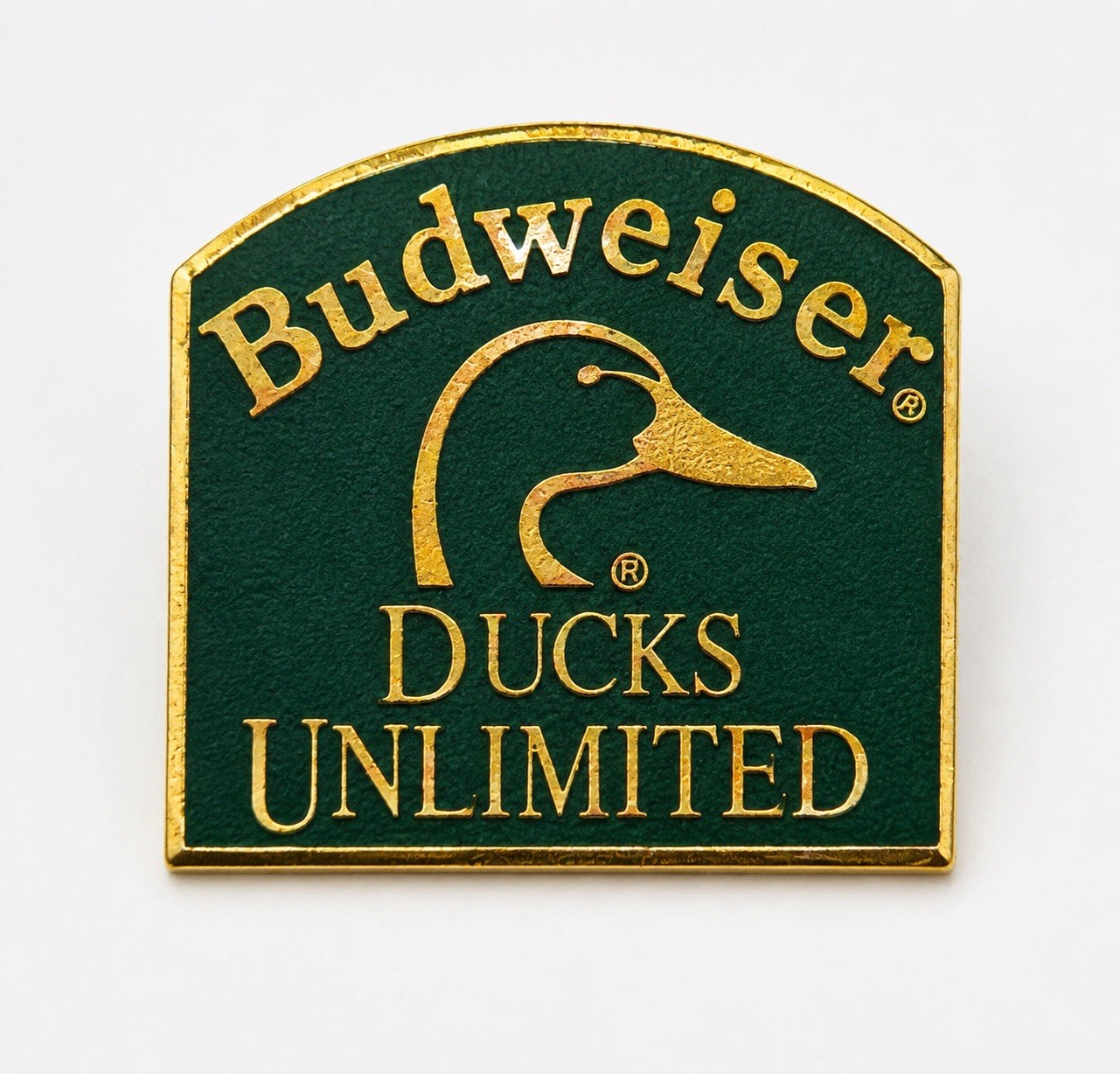 Vintage Budweiser Ducks Unlimited Green & Gold Sponsor Lapel Pin