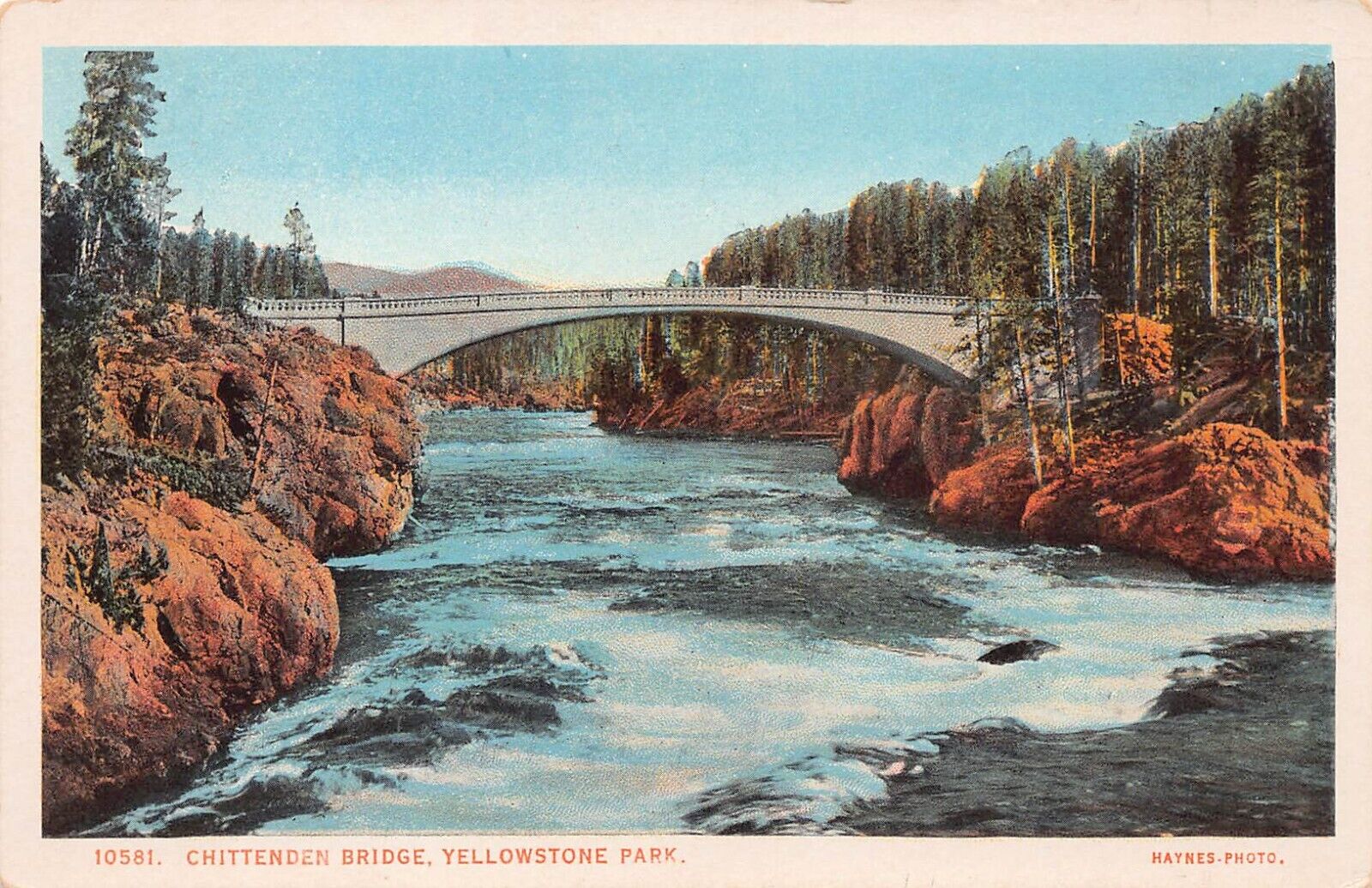 Yellowstone National Park Wyoming WY Chittenden Bridge Vtg Postcard C49