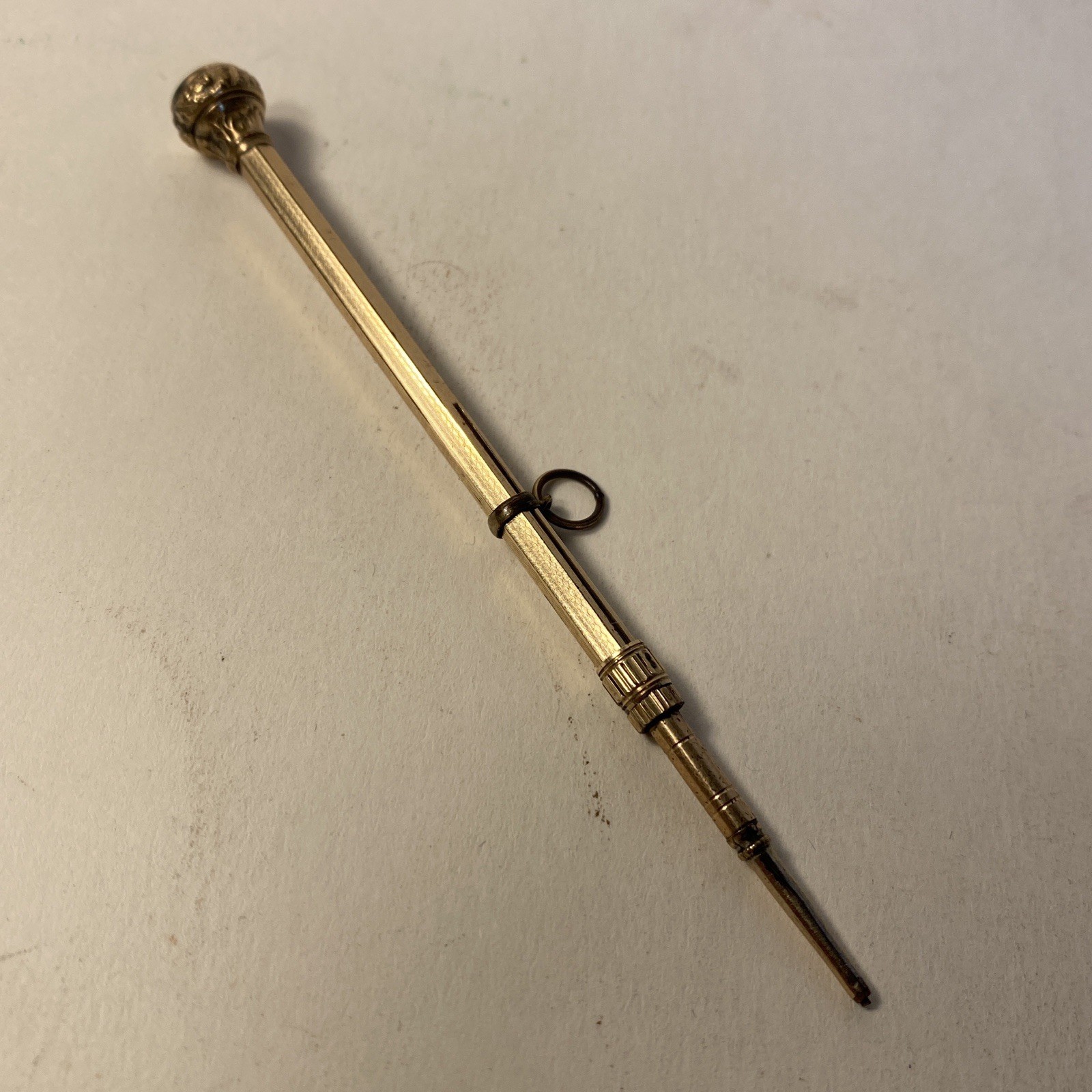 ~Antique~ Victorian~ Mechanical Propelling Pencil~ with Amethyst~