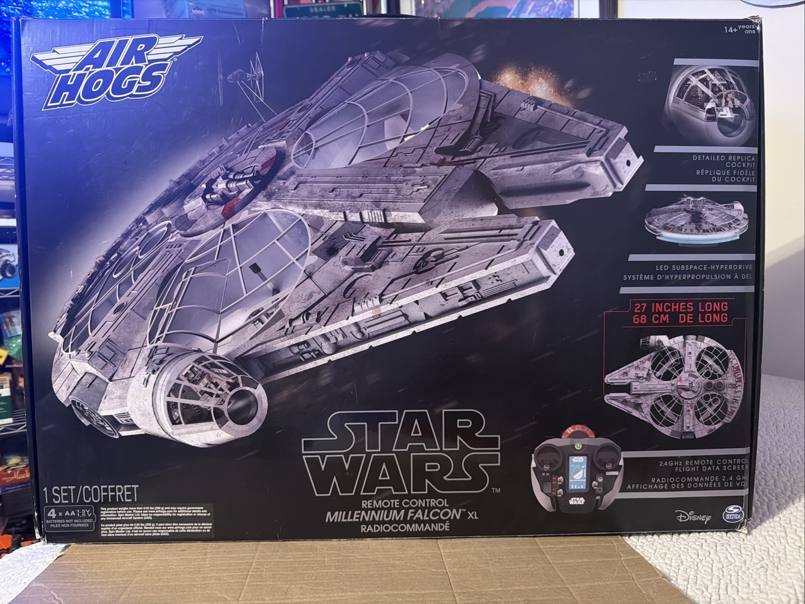 STAR WARS REMOTE CONTROL  MILLENNIUM FALCON XL  AIR HOGS DRONE Listing As Parts