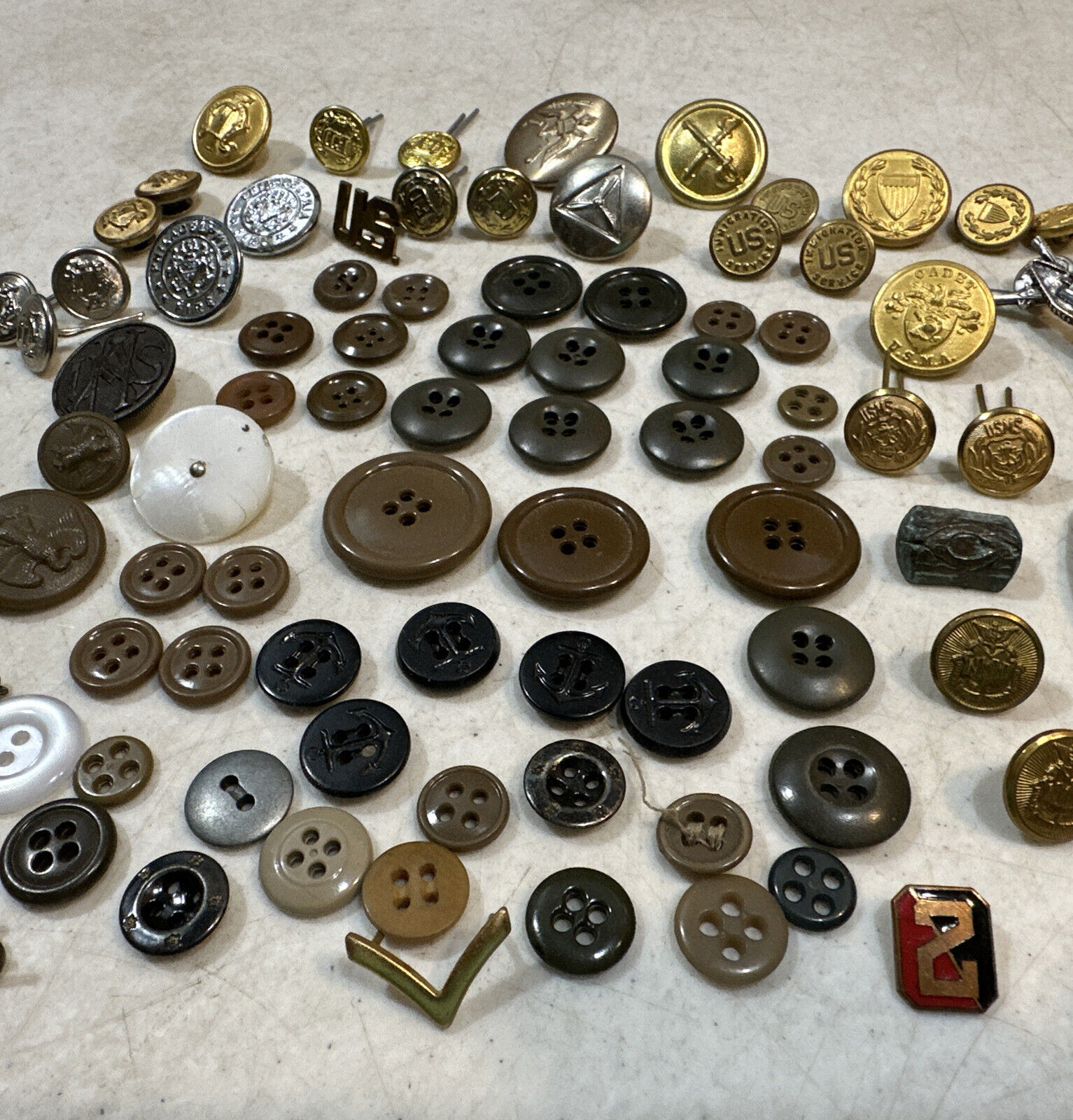 Vintage US Military Button Collection Lot Of (85) Civil War-World War 2 Eras