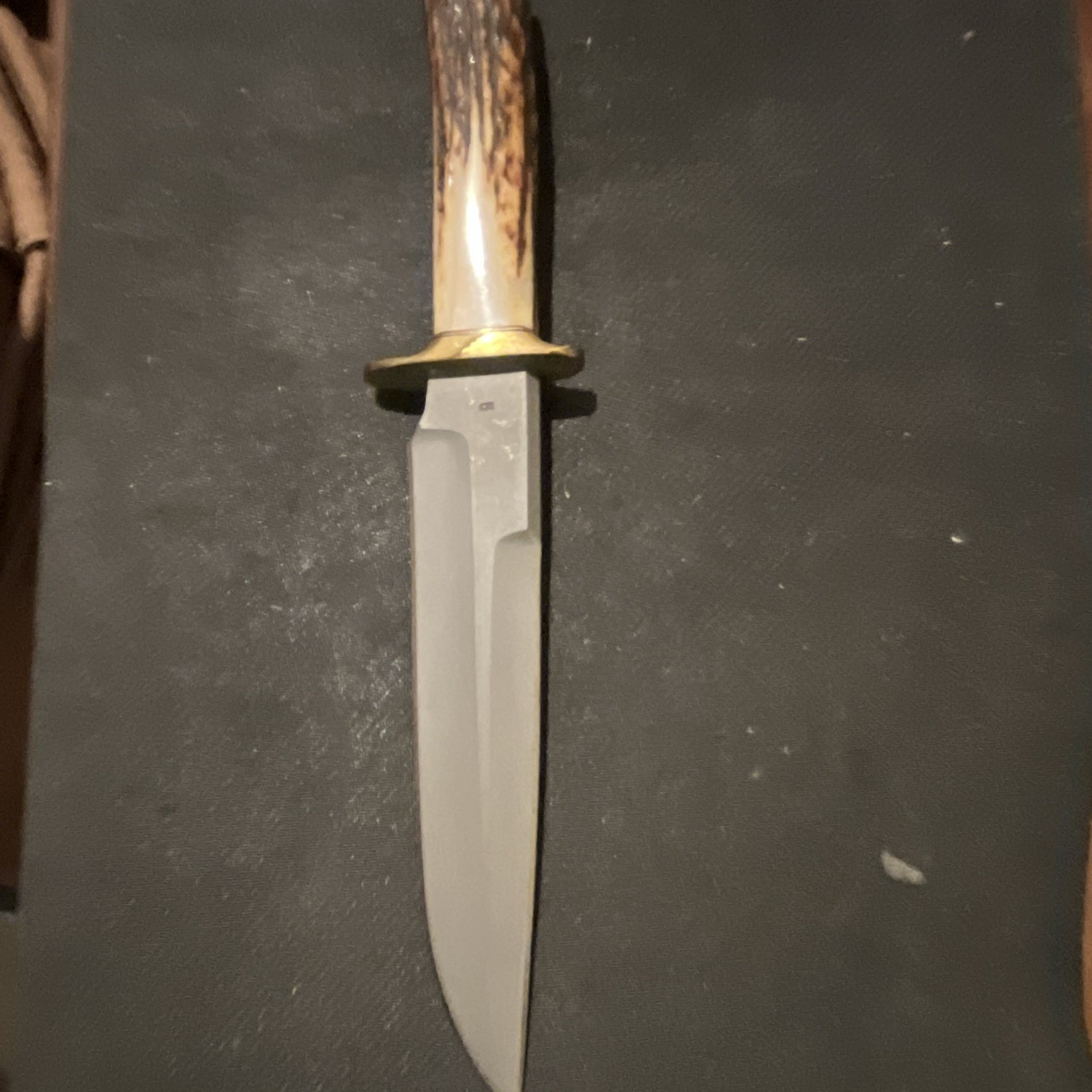 Vintage John Greco Custom Fixed Blade Fighter Bowie Knife Stag Handle & Sheath Vintage John Greco Custom Fixed Blade Fighter Bowie Knife Stag Handle & Sheath
