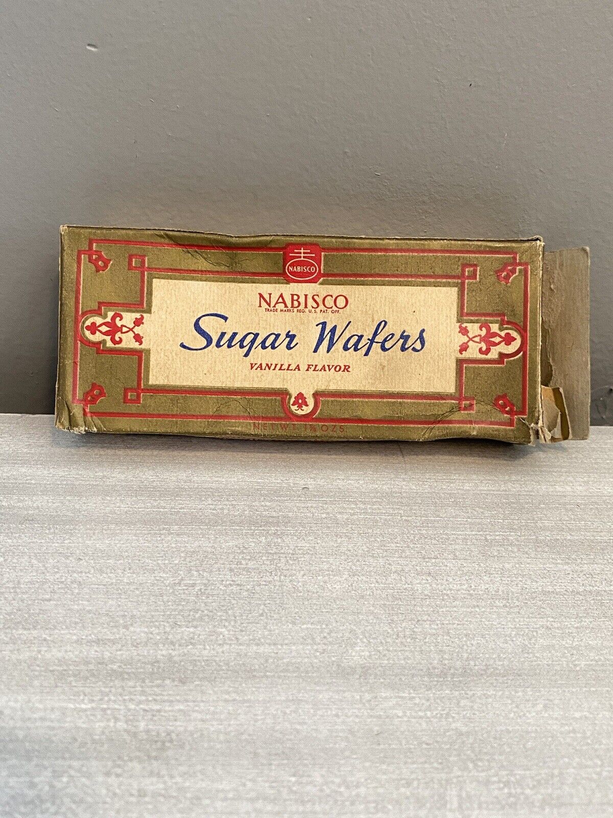 VTG NABISCO Sugar Wafers Vanilla National Biscuit Co Made In USA Empty Box