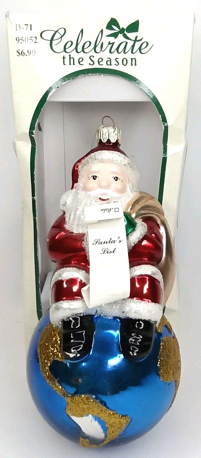 Vintage Celebrate The Season Santa\'s Best Christmas Ornament With Original Box