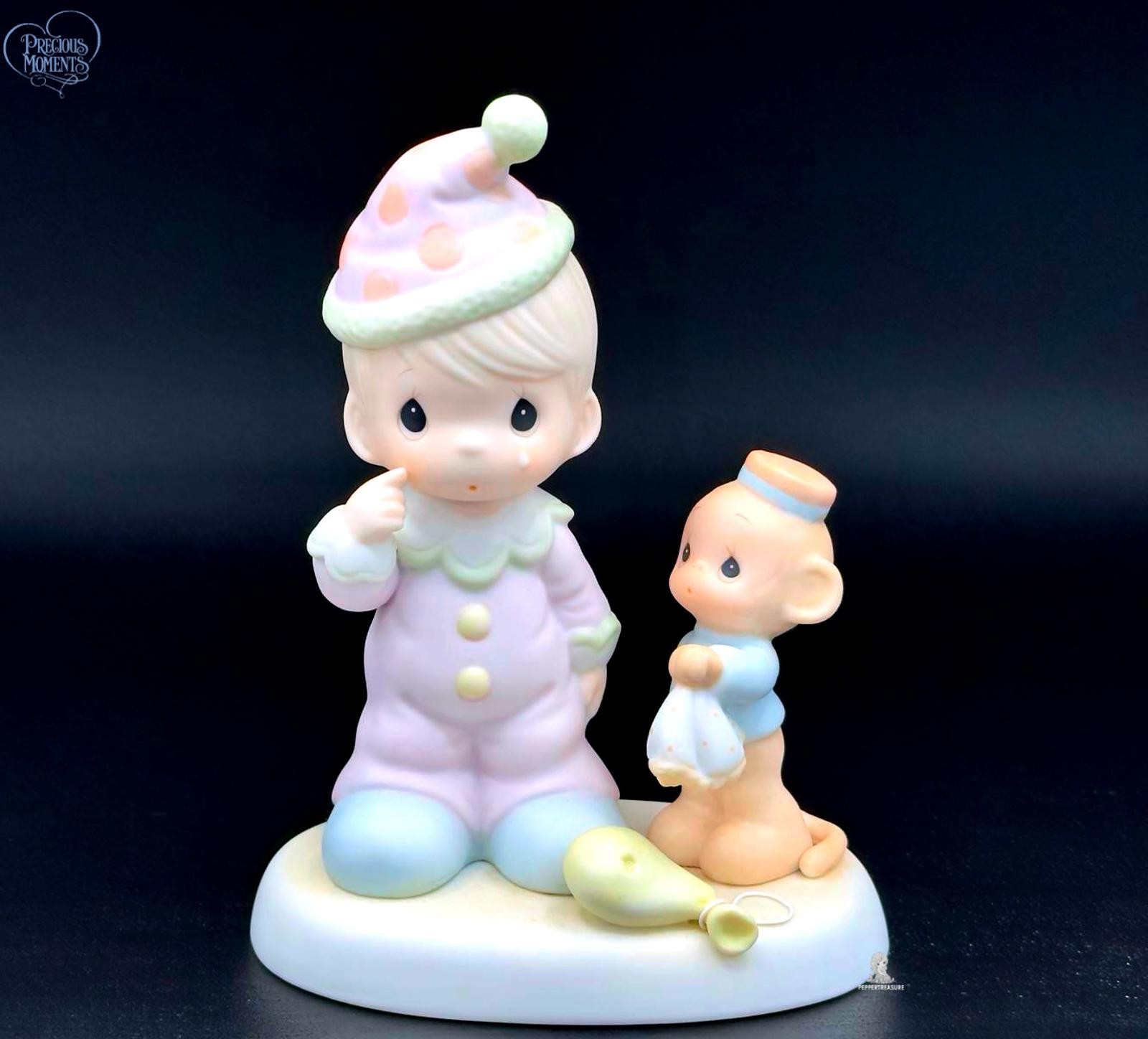 Precious Moments Porcelain Figurine - Clown and Monkey Buddies