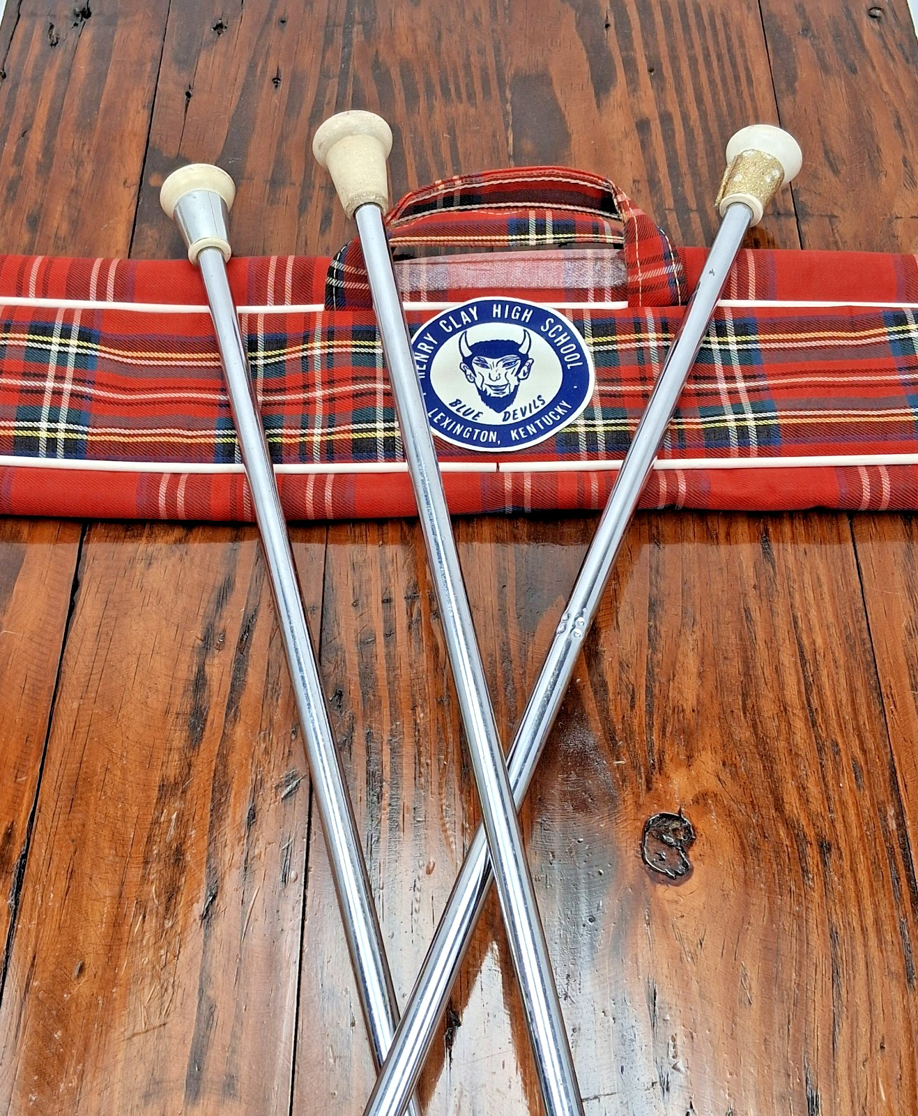 Vintage Henry Clay Blue Devils High School Majorette Batons Signed BY Orginal Vintage Henry Clay Blue Devils High School Majorette Batons Signed BY Orginal