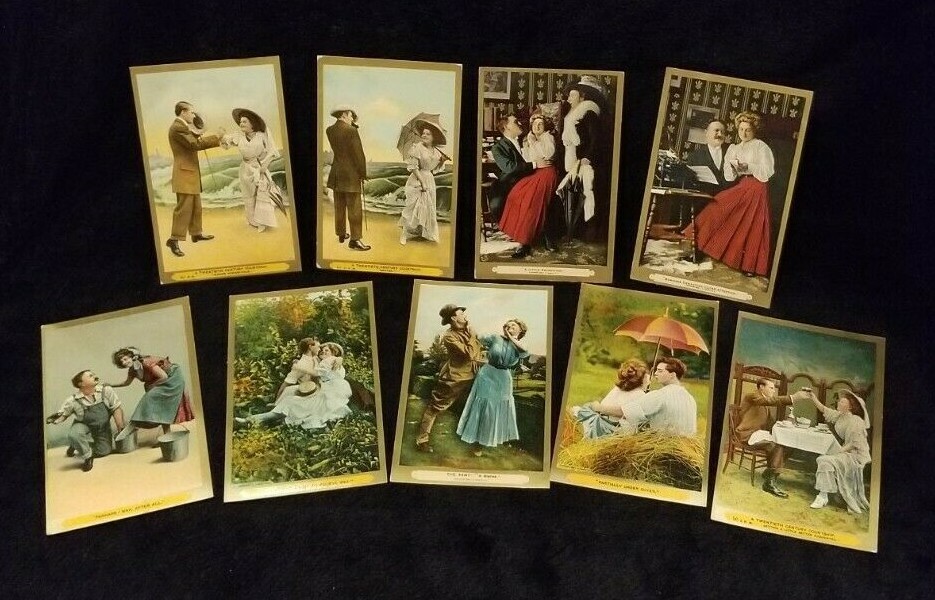 Antique/Vintage 1909 L.R. Conwell, N.Y. Postcards Set Of 9 UNUSED